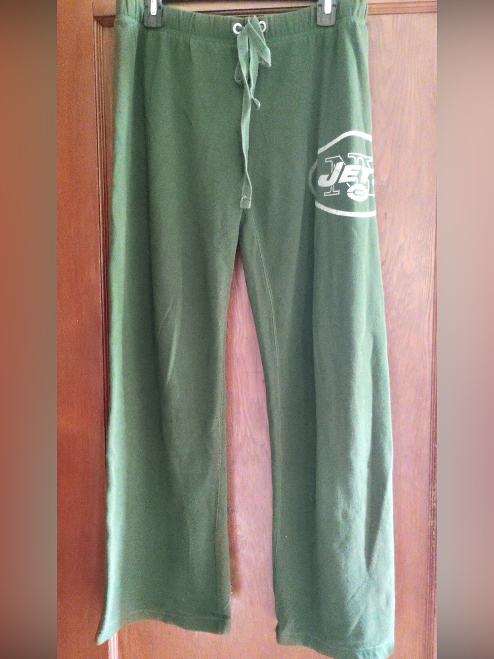 PINK Victoria's Secret Green Sweatpants with Jets Logo
